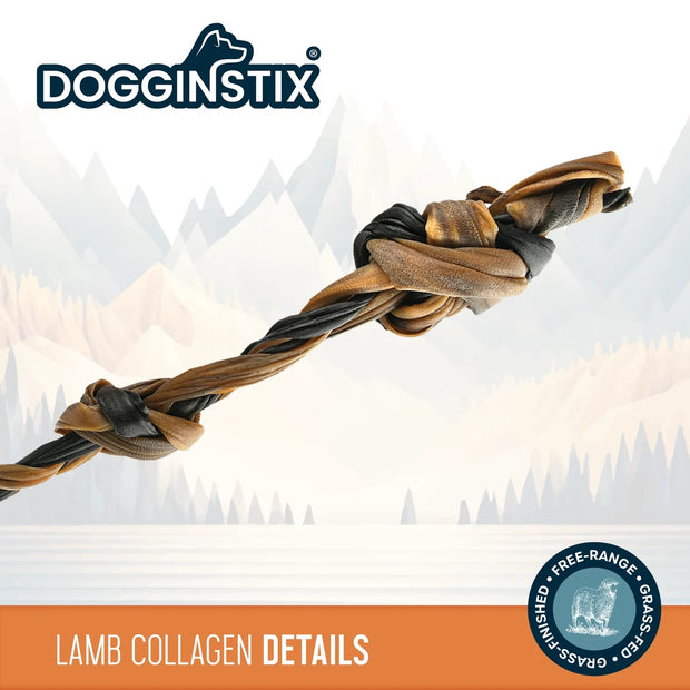 DogginStix Lamb Collagen Braided Chews