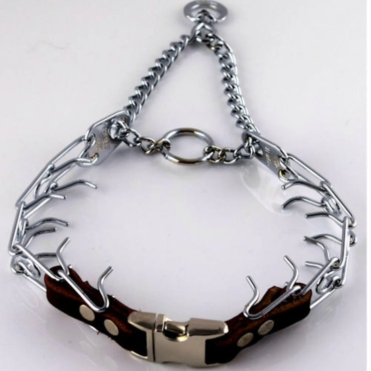 23” Large / 3.2mm / Herm Sprenger Chrome Prong Collar / with quick snap