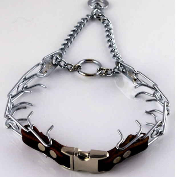 22” Medium / 3.0mm / Herm Sprenger Chrome Prong Collar / with quick snap