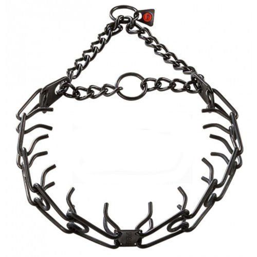16" Small 2.25mm Herm Sprenger Black Stainless Steel Prong Martingale Collar