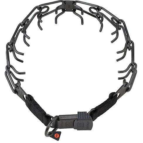 Herm Sprenger Black Prong Collar with Security Buckle: 2.25mm - 14"
