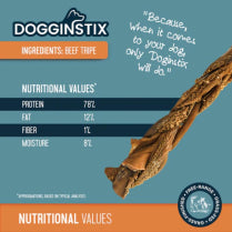 DogginStix Beef Tripe Braided Chews